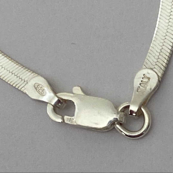 Herringbone chain 3mm necklace 925 silver unisex - Picture 3 of 4